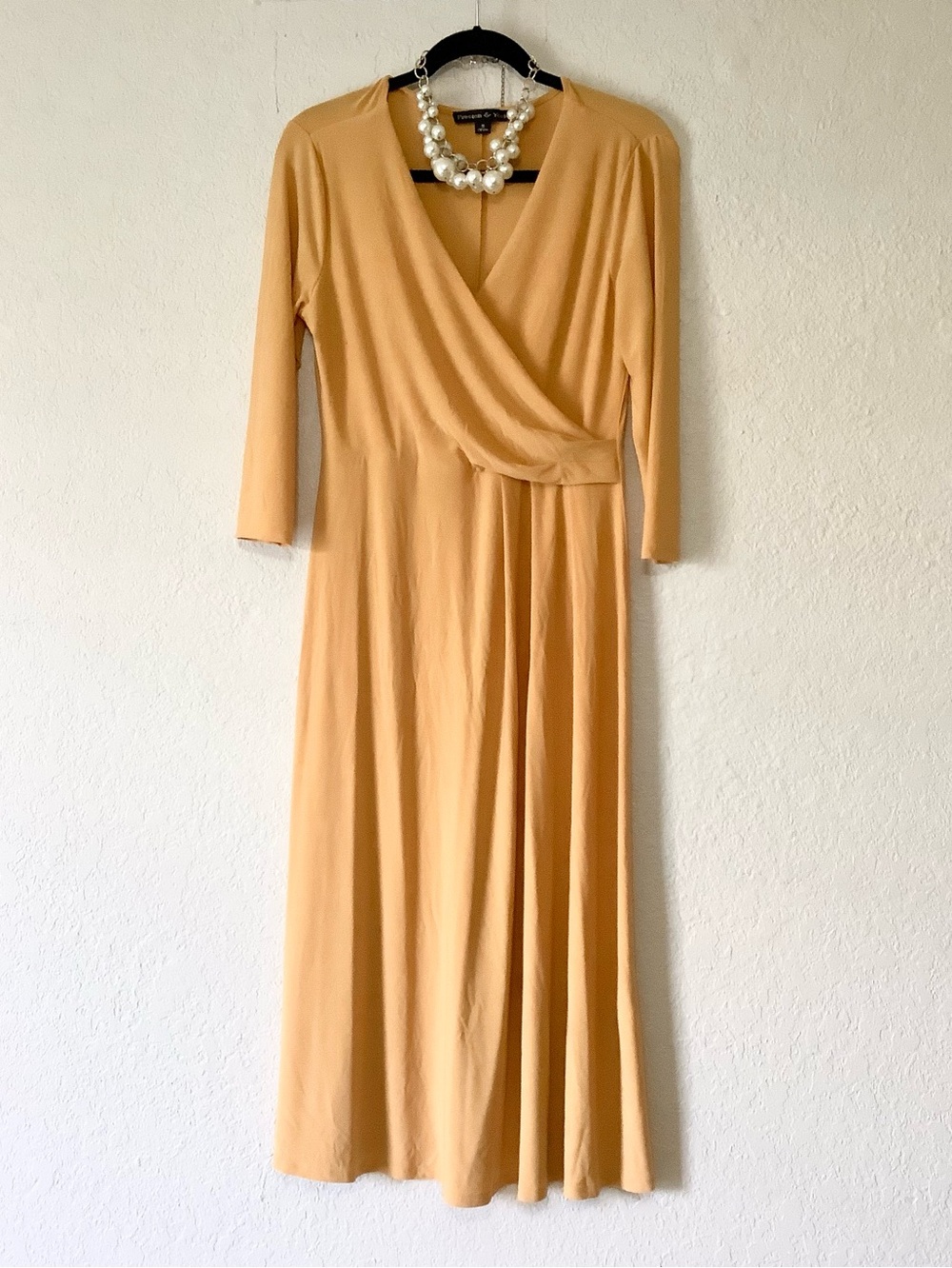 Preston & York Golden Yellow Mustard Wrap Maxi Dress
